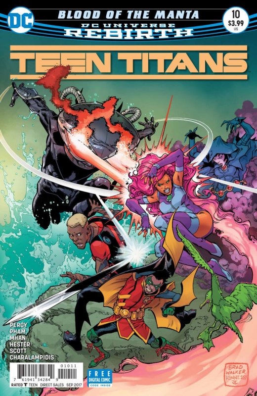 Teen Titans #10 (DC Comics, 2016), raw comic book in VF/NM condition — front cover