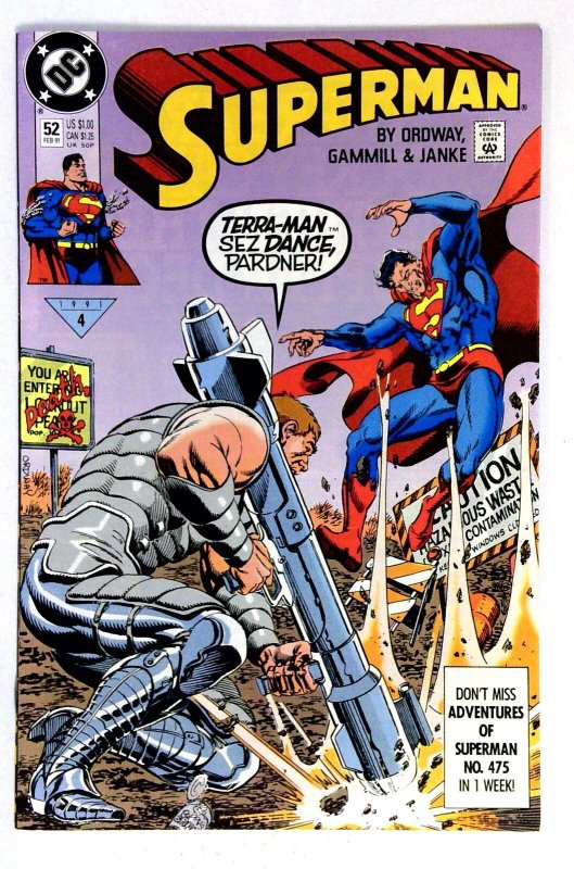 Superman #52 (DC Comics, 1991), raw comic book in NM- condition — front cover