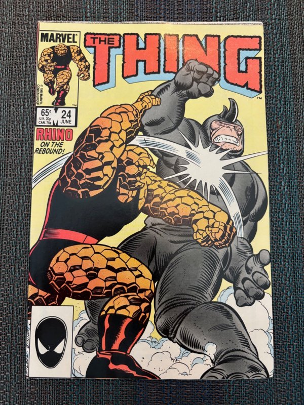 The Thing #24 (Marvel Comics, 1985), raw, ungraded comic book — front cover