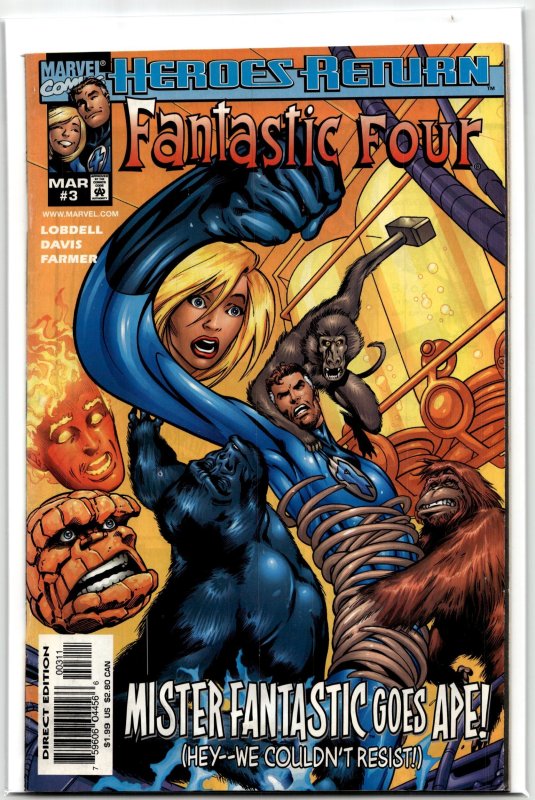 Fantastic Four #3 (Marvel Comics, 1998), raw, ungraded comic book — front cover