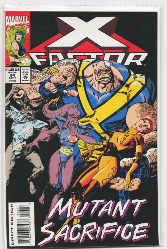 X-Factor #94 (Marvel Comics, 1993), raw, ungraded comic book — front cover