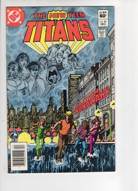 The New Teen Titans #26 (DC Comics, 1982), raw comic book in VF+ 8.5 condition — front cover