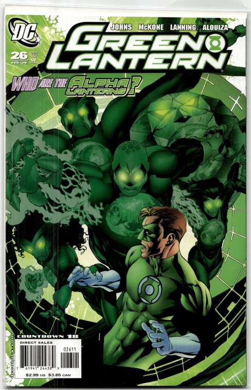 Green Lantern #26 (DC Comics, 2008), raw, ungraded comic book — front cover