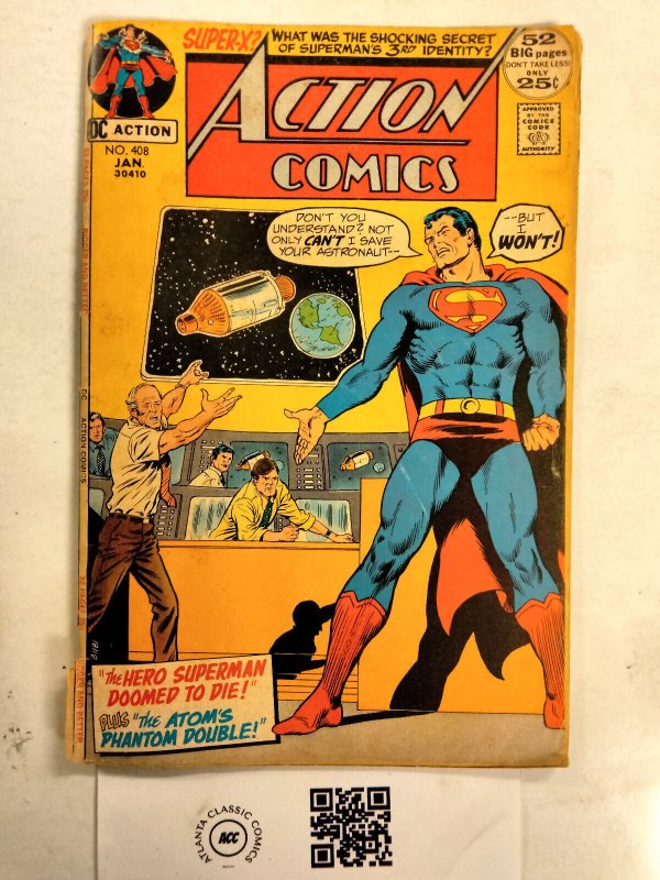 Action Comics #408 (DC Comics, 1972), raw comic book in VG condition — front cover