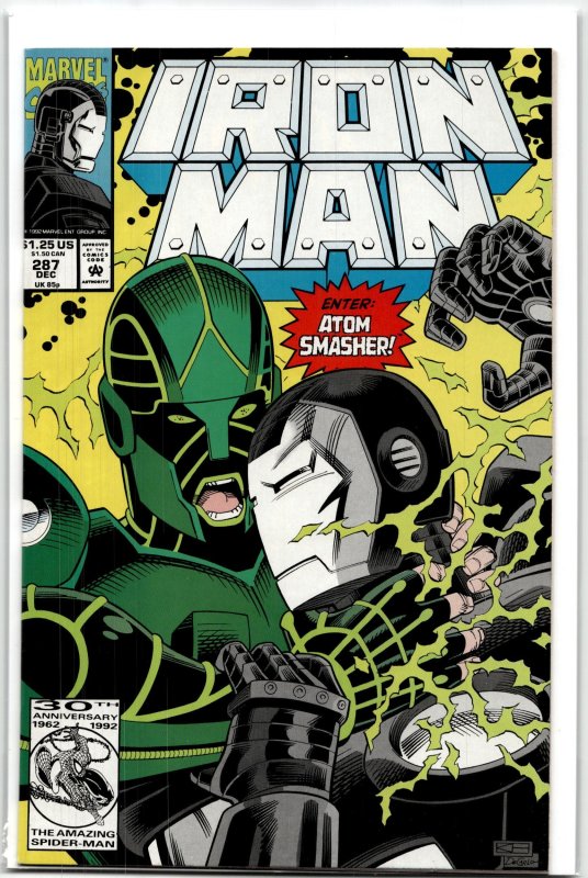 Iron Man #287 (Marvel Comics, 1992), raw, ungraded comic book — front cover