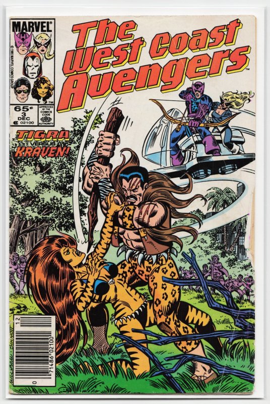 West Coast Avengers #3 (Marvel Comics, 1985), raw, ungraded comic book — front cover
