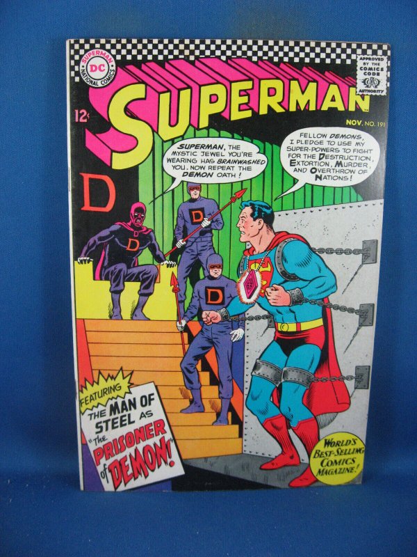Superman #191 (DC Comics, 1966), raw comic book in VF+ condition — front cover