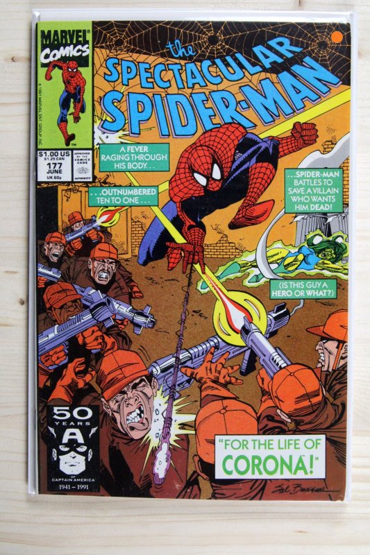 The Spectacular Spider-Man #177 (Marvel Comics, 1991), raw comic book in NM- 9.2 condition — front cover