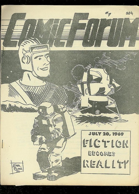 Comic Forum Fanzine #7 (1969), raw comic book in FN condition — front cover
