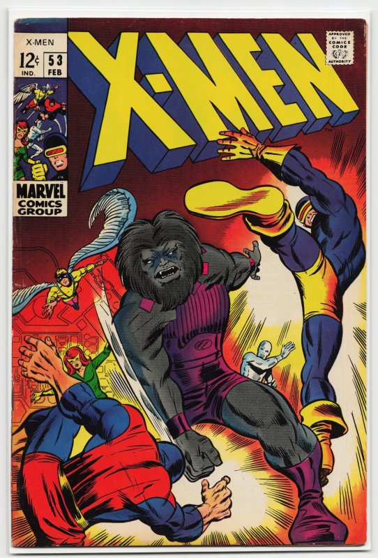 The X-Men #53 (Marvel Comics, 1969), raw, ungraded comic book — front cover