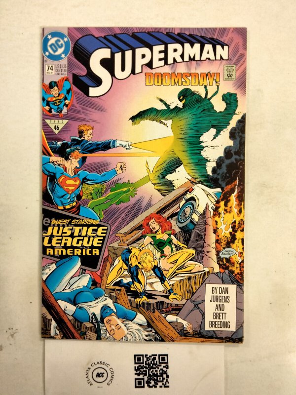 Superman #74 (DC Comics, 1992), raw comic book in NM condition — front cover