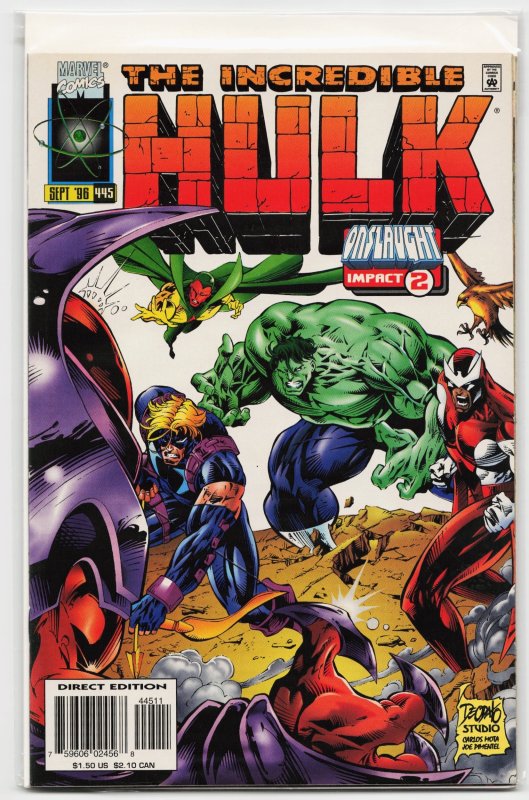 The Incredible Hulk #445 (Marvel Comics, 1996), raw, ungraded comic book — front cover