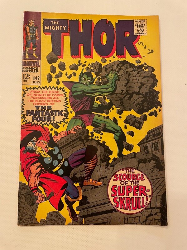 The Mighty Thor #142 (Marvel Comics), raw comic book in VF/NM condition — front cover