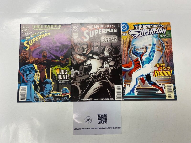 3 Adventures Superman DC Comic Books #530 575 576 110 KM16, raw, ungraded comic book — front cover