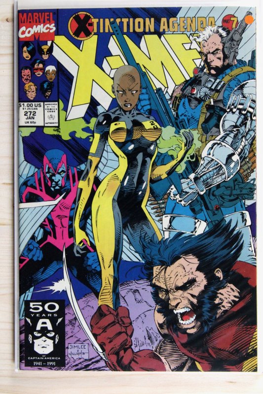 The Uncanny X-Men #272 (Marvel Comics, 1991), raw comic book in VF/NM 9.0 condition — front cover