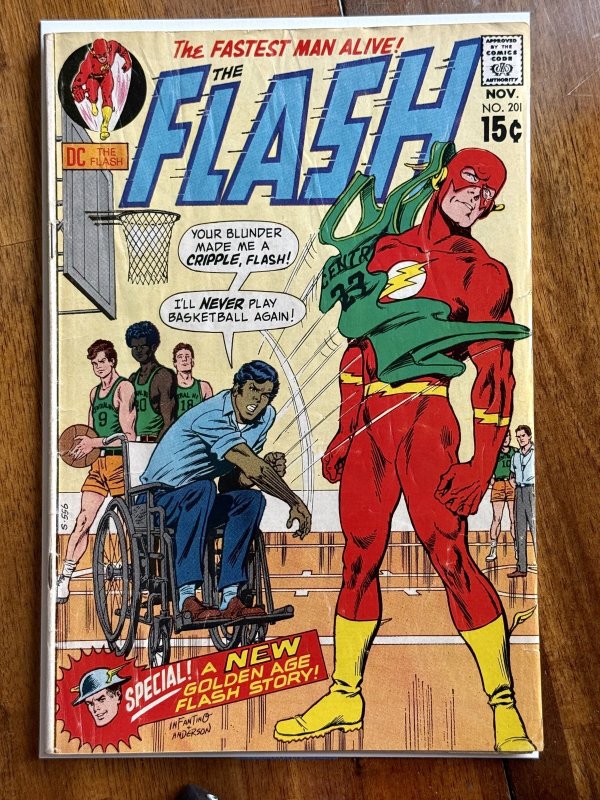 The Flash #201 (DC Comics, 1970), raw comic book in VG 4.0 condition — front cover
