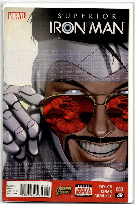 Superior Iron Man #3 (Marvel Comics, 2015), raw, ungraded comic book — front cover