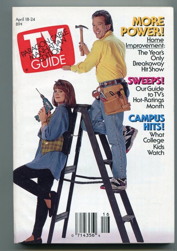 MAG: TV Guide-Home Improvement-Paragon Cable Manhattan Edition-April 1992-VG (1992), raw comic book in VG condition — front cover