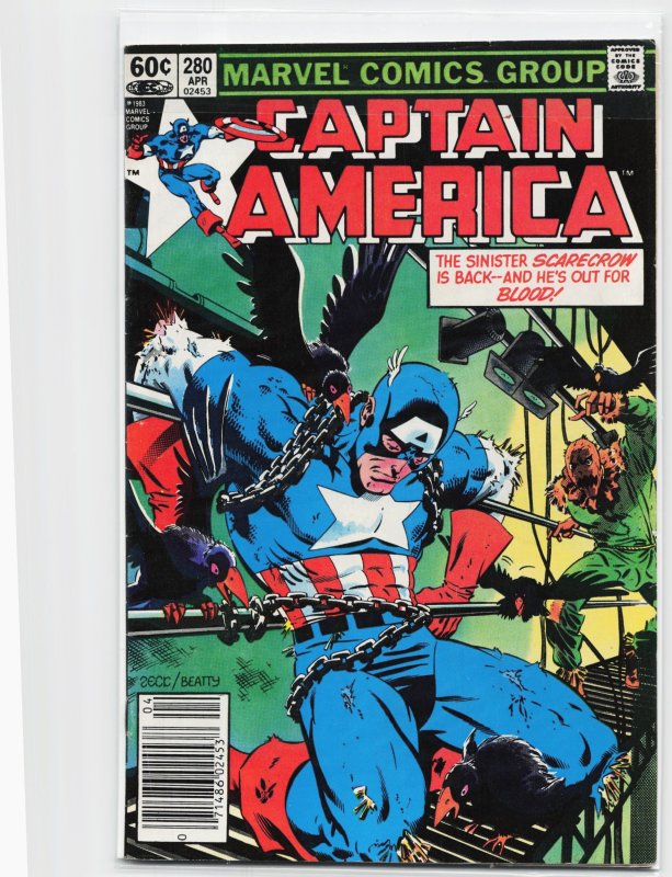 Captain America #280 (Marvel Comics, 1983), raw, ungraded comic book — front cover
