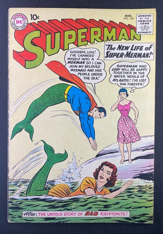 Superman #139 (DC Comics, 1939), raw comic book in VG/FN 5.0 condition — front cover