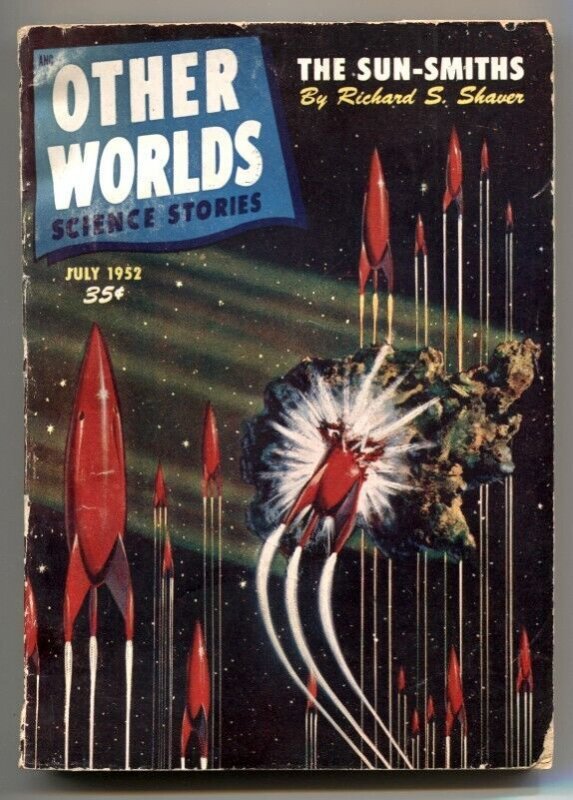Pulp: Other Worlds Digest Pulp July 1952- Sun-Smiths (1952), raw, ungraded comic book — front cover