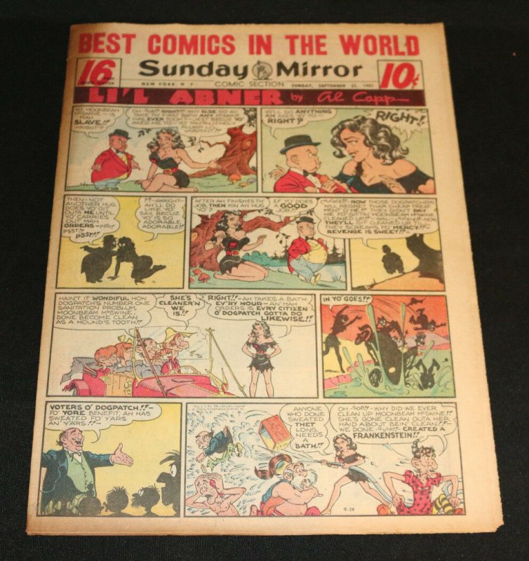 1951 Sunday Mirror Weekly Comic Section September 23rd (Fine) Superman Palooka (1951), raw, ungraded comic book — front cover