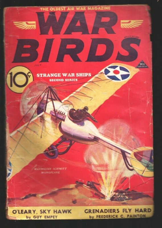 War Birds 7/1933-Maximilian Schmitt Monoplane Story-cover by Eugene Frandzen-..., raw, ungraded comic book — front cover