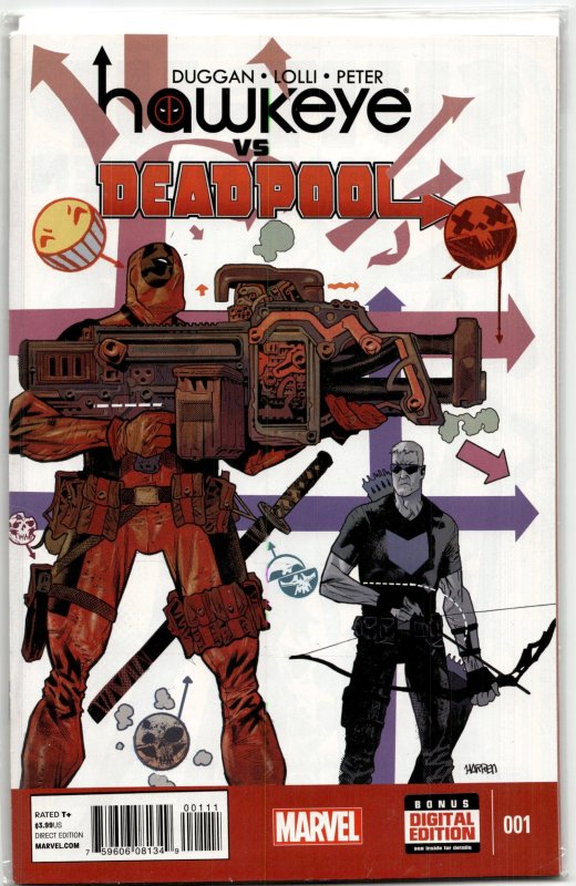 Hawkeye vs. Deadpool #1 (Marvel Comics, 2014), raw, ungraded comic book — front cover