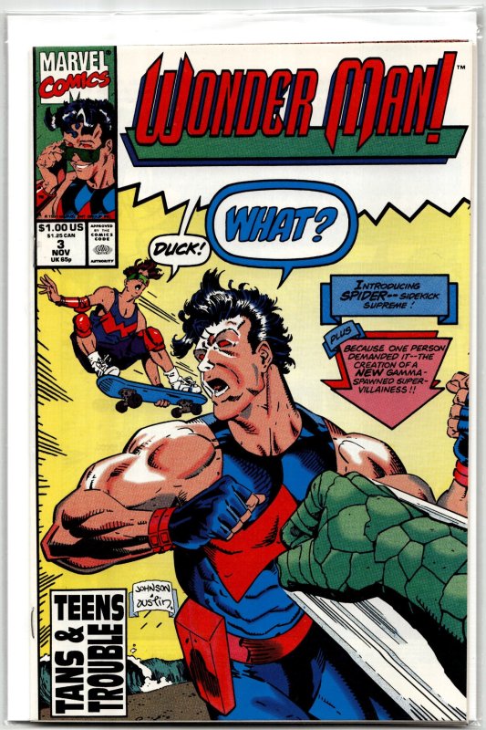 Wonder Man #3 (Marvel Comics, 1991), raw, ungraded comic book — front cover