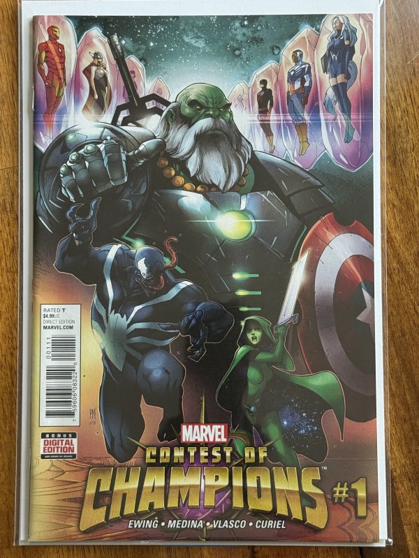 Contest of Champions #1 (Marvel Comics, 2015), raw comic book in NM+ 9.6 condition — front cover