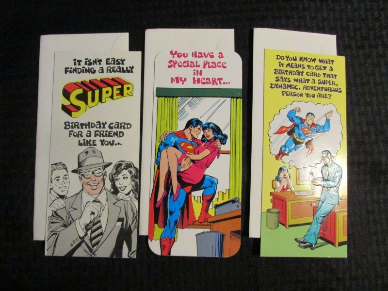 1978 Superman Mark 1 Greeting Card #45 47 Mixed LOT of 3 w/ Envelopes Clark Kent (1978), raw, ungraded comic book — front cover