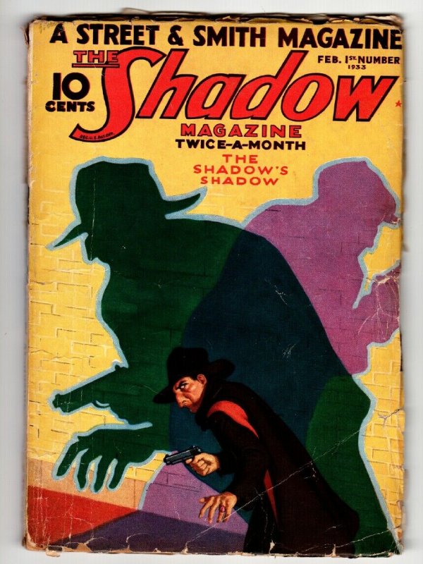 Shadow 1933 February 1 Classic Cover-STREET AND Smith-Rare Pulp G/vg (Street & Smith, 1933), raw, ungraded comic book — front cover