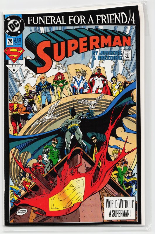 Superman #76 (DC Comics, 1993), raw, ungraded comic book — front cover