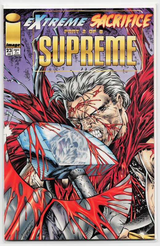 Supreme #23 (Image Comics, 1995), raw, ungraded comic book — front cover