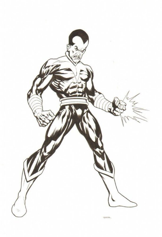 Sinestro Model Sheet Figure After Jon Bogdanove - Signed art by Ryan Sook, raw, ungraded comic book — front cover
