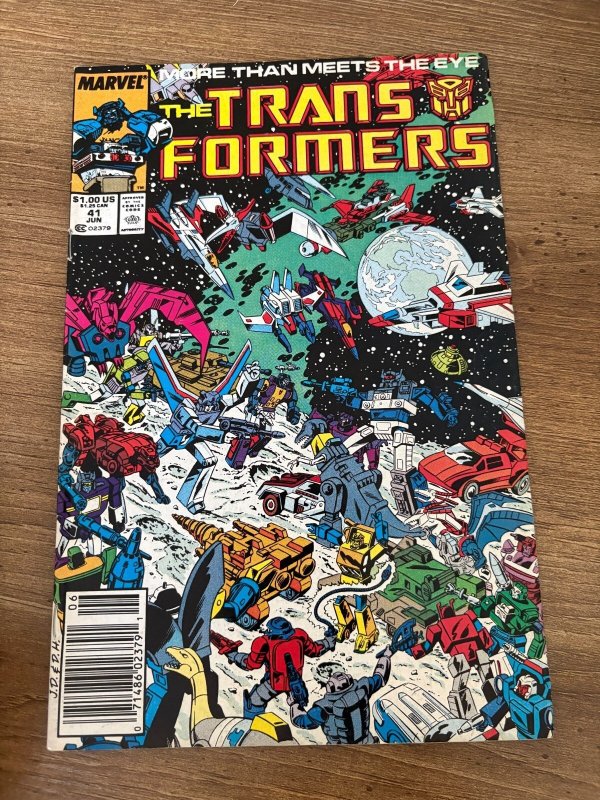 Transformers #41 (Marvel Comics), raw comic book in VF condition — front cover
