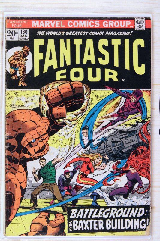 Fantastic Four #130 (Marvel Comics, 1973), raw comic book in VG 4.0 condition — front cover