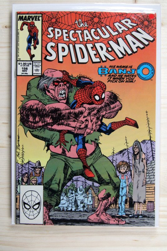 The Spectacular Spider-Man #156 (Marvel Comics, 1989), raw comic book in VF/NM 9.0 condition — front cover