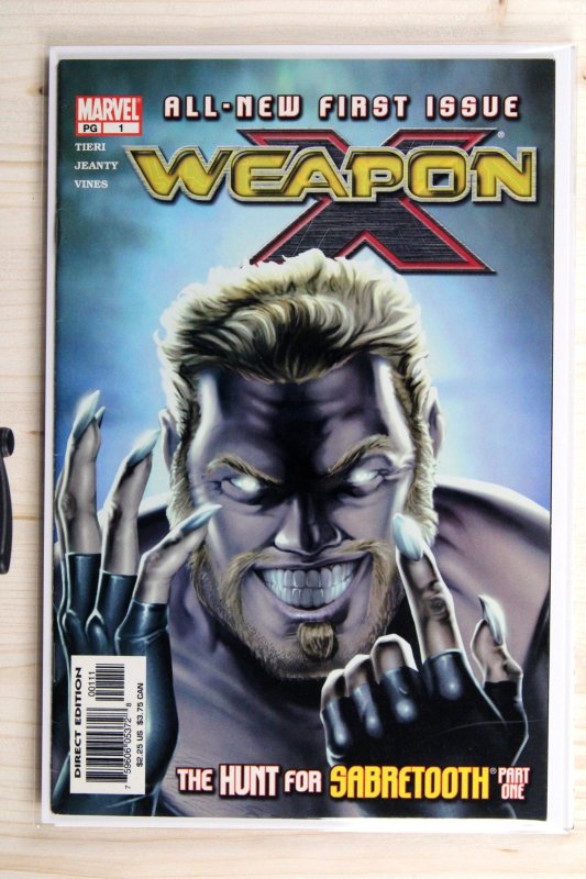 Weapon X #1 (Marvel Comics, 2002), raw comic book in VF/NM 9.0 condition — front cover