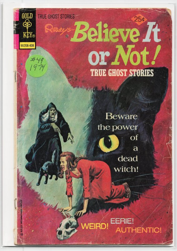 Ripley's Believe it or Not! #49 (Gold Key, 1974), raw, ungraded comic book — front cover