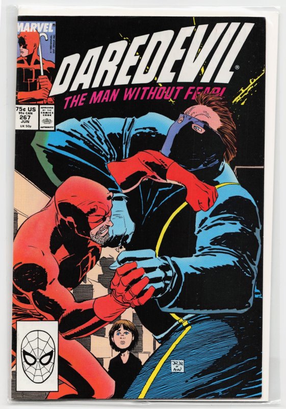 Daredevil #267 (Marvel Comics, 1989), raw, ungraded comic book — front cover