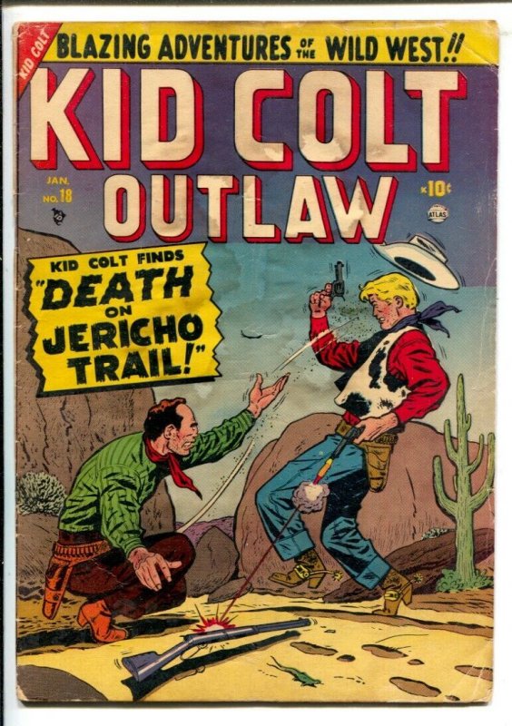 Kid Colt Outlaw #18 (Marvel Comics, 1952), raw, ungraded comic book — front cover