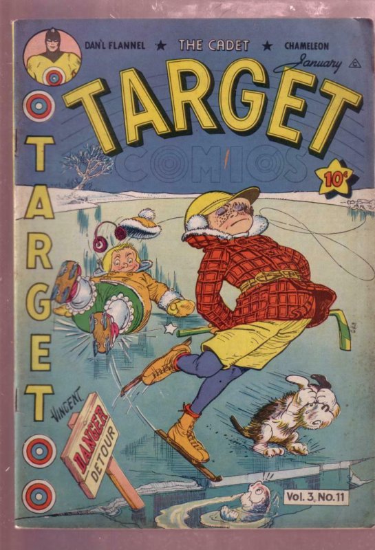 Target Vol 3 #11 (1943), raw comic book in VF condition — front cover