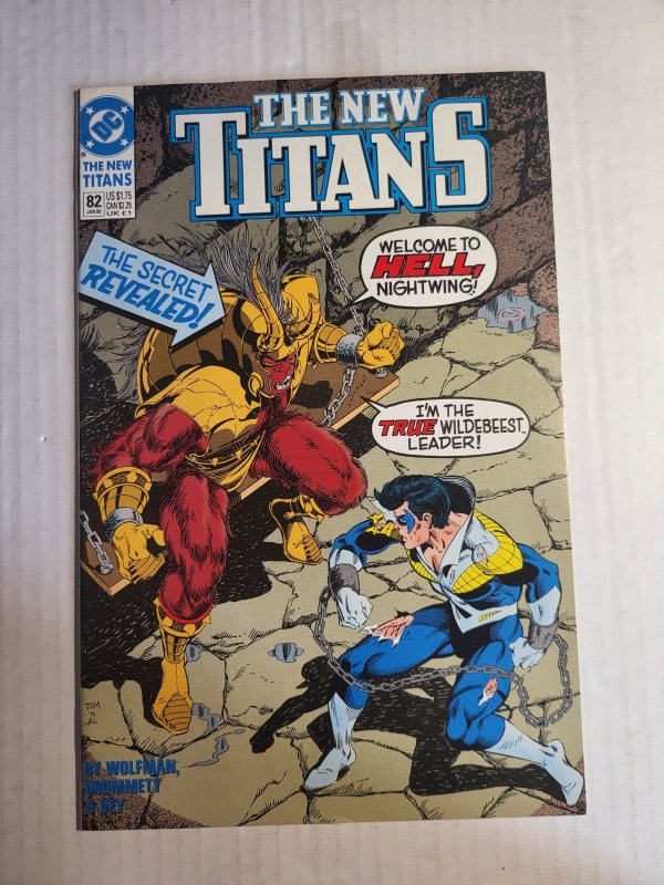 The New Titans #82 (DC Comics, 1992), raw, ungraded comic book — front cover