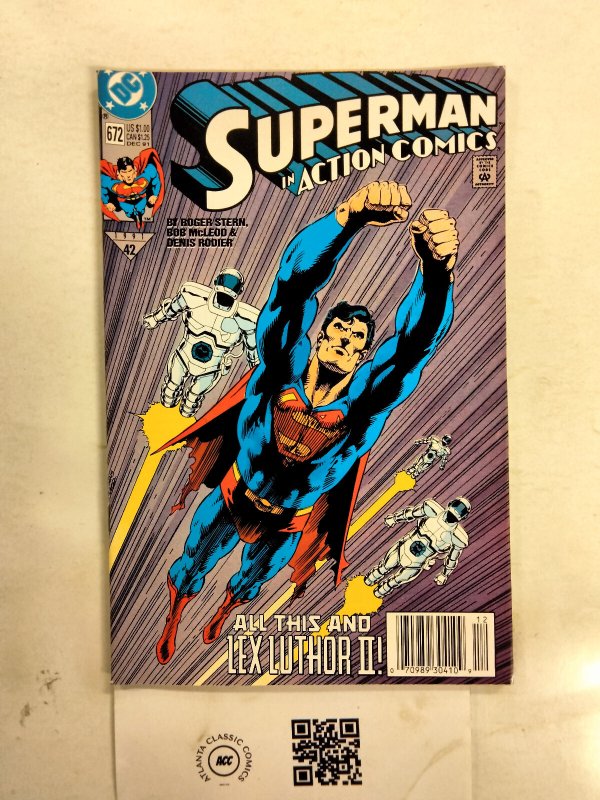Action Comics #672 (DC Comics), raw comic book in NM condition — front cover