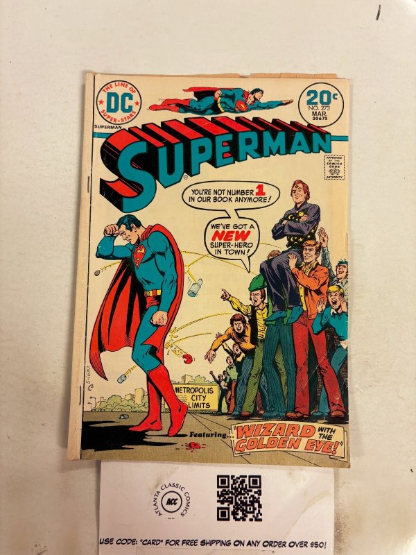 Superman #273 (DC Comics, 1974), raw comic book in VG condition — front cover
