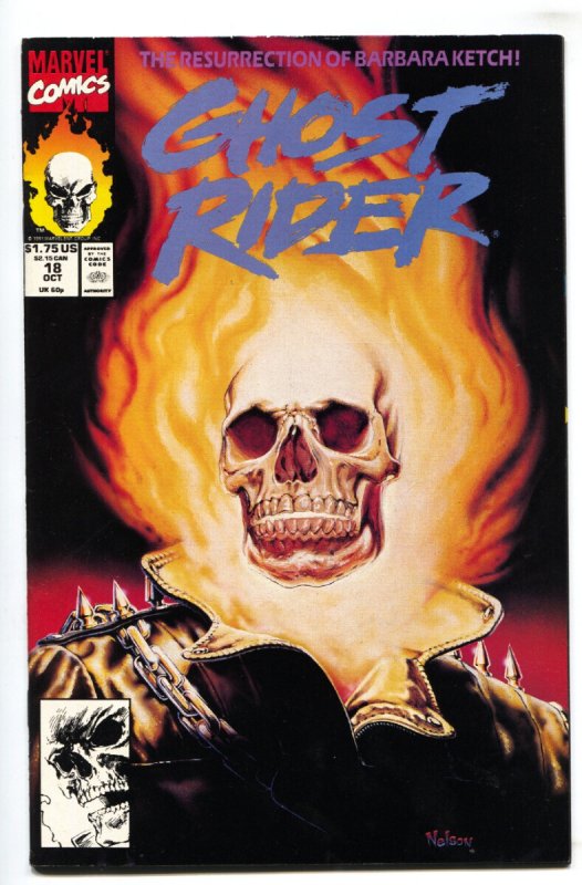 Ghost Rider #18 - 1991 - Marvel - VF- - Comic Book (Marvel Comics, 1991), raw comic book in VF- condition — front cover