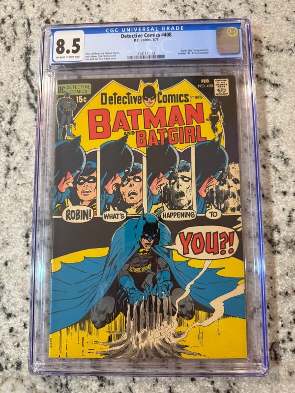 Detective Comics #408 (DC Comics), CGC 8.5 graded comic book, Universal Blue label — front cover in its holder