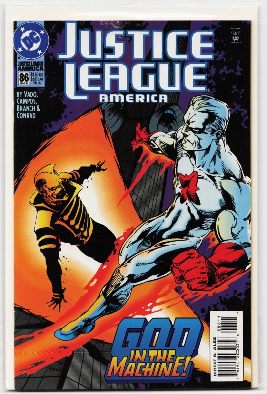 Justice League America #86 (1994), raw, ungraded comic book — front cover