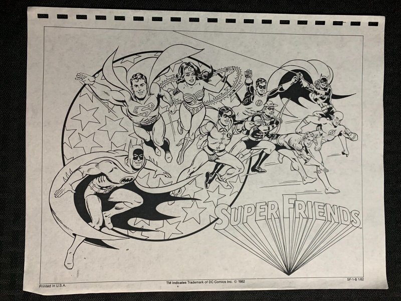 1982 Super Friends DC Comics 8.5x11" Model Sheet Copies FVF 7.0 Batman Superman (DC Comics, 1982), raw comic book in 8.5 condition — front cover